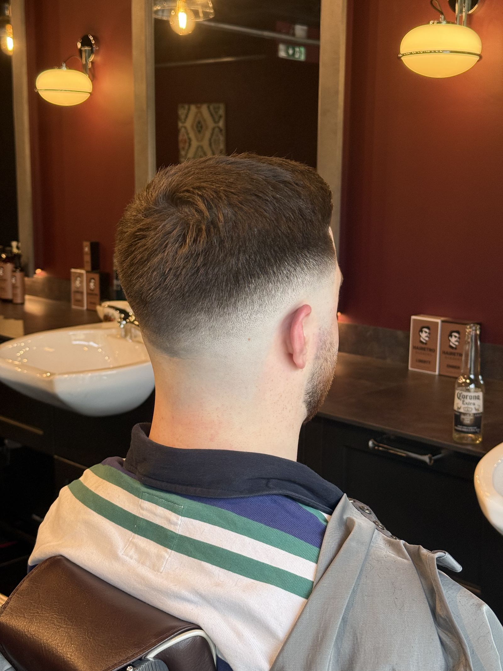 Precision fade haircut finish