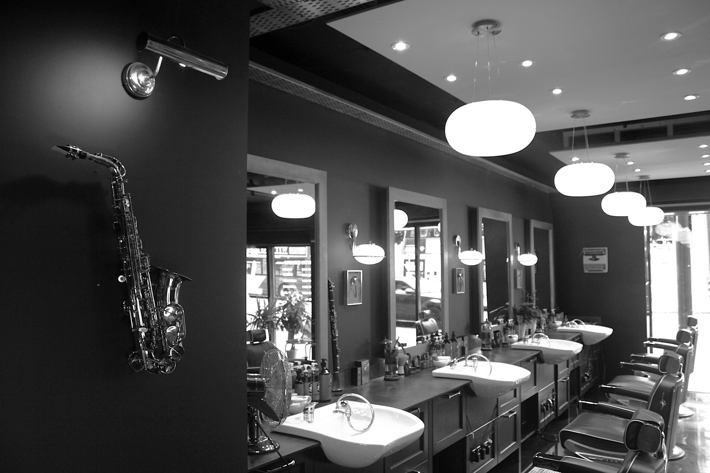 HAIRETRO barbershop interior with styling chairs